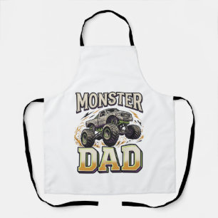 Monster-Vater-Monster-Truck-Vintage-Vector-Shirt-D Schürze
