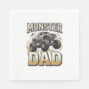 Monster-Vater-Monster-Truck-Vintage-Vector-Shirt-D Serviette