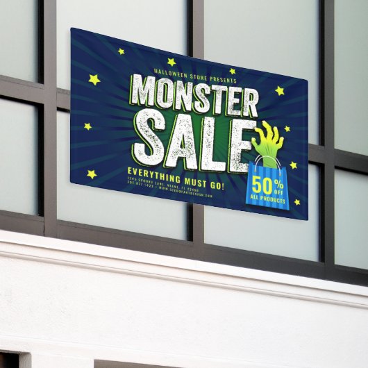 Monster-Verkauf Halloween-Werbung Banner (Äußeres Gebäude)