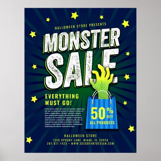 Monster-Verkauf Halloween-Werbung Poster (Vorne)
