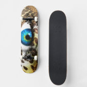 Monster-Vision: 7 3/4 Skateboard mit Augenprint (Vorderseite)