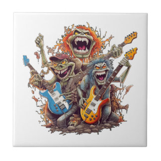 Monster von Rock and Roll für Musikfans Fliese