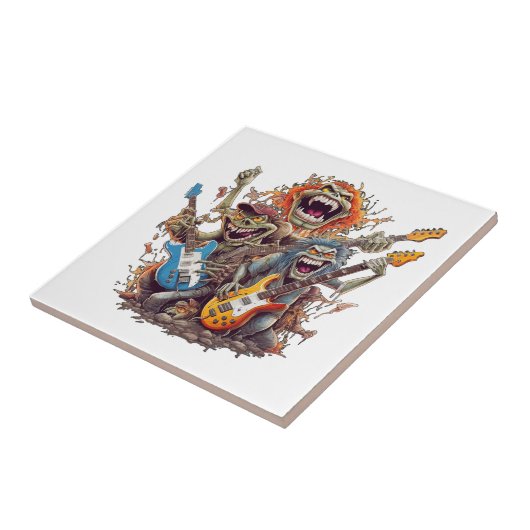 Monster von Rock and Roll für Musikfans Fliese (Seite)