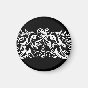 Monster White Print Magnet