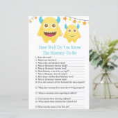 Monster, wie gut du Baby-Dusche-Spiel weißt (Stehend Vorderseite)