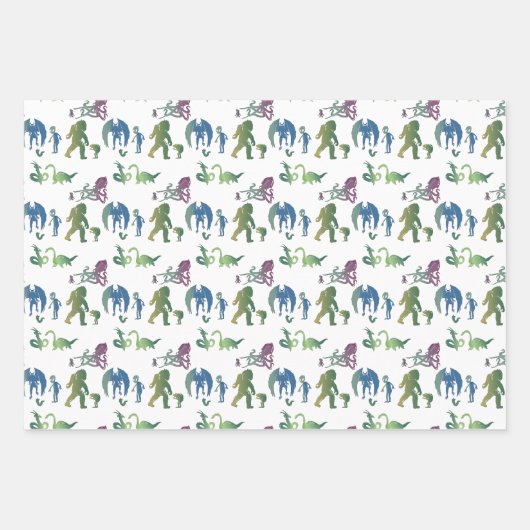 Monster Wiedersehen Funny Ombre Mythische Kreatur Geschenkpapier Set (Vorderseite 3)