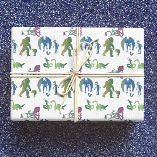 Monster Wiedersehen Funny Ombre Mythische Kreatur Geschenkpapier Set