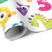 Monster-Zahlenmuster für niedliche Cartoon Geschenkpapier (Rolleneckpunkt)