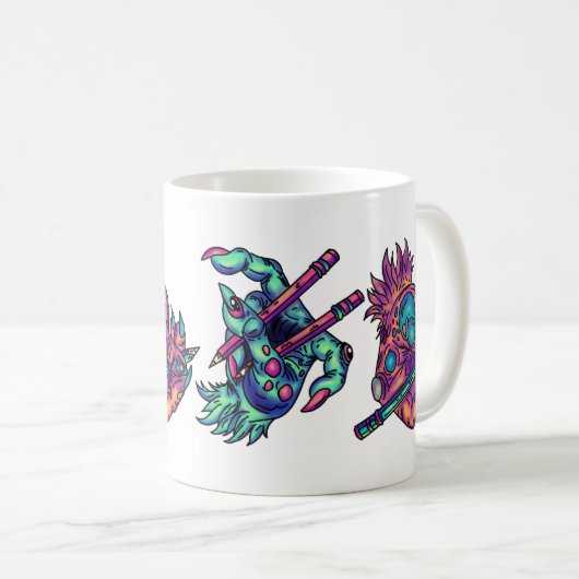 Monster Zeichne Hände Kaffeetasse (VorderseiteRechts)