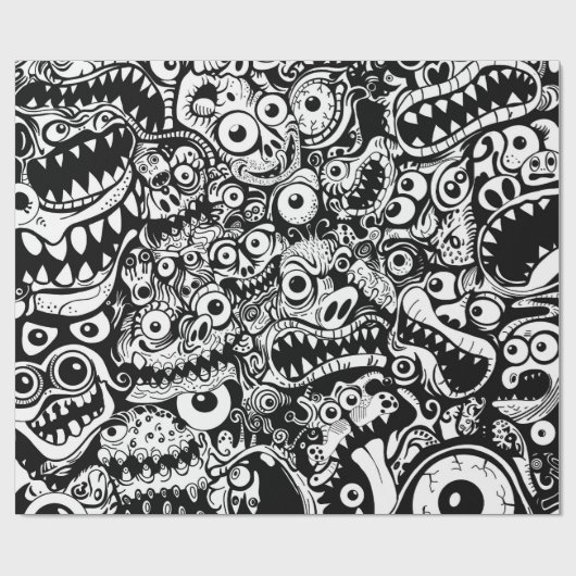 Monster zeichnen hässlich abstrakte, spöttisch beä geschenkpapier (Flach)