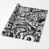 Monster zeichnen hässlich abstrakte, spöttisch beä geschenkpapier (Ungerollt)