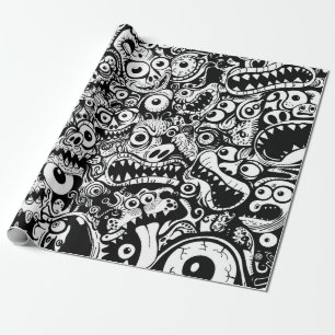 Monster zeichnen hässlich abstrakte, spöttisch beä geschenkpapier