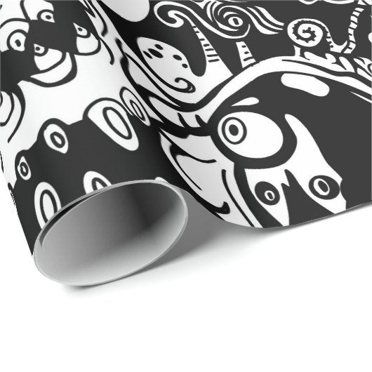 Monster zeichnen hässlich abstrakte, spöttisch beä geschenkpapier (Rolleneckpunkt)