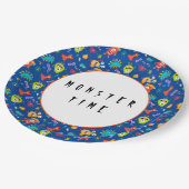 Monster Zeit Pappteller (Schrägansicht)