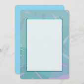 Monstera Abstrakt Blue Einladungen (Vorne/Hinten)