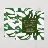 Monstera Adansonii Leaf Brautparty Green Einladung (Vorne/Hinten)