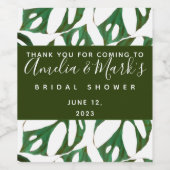 Monstera Adansonii Leaf Brautparty Weinetikett (Einzelnes Label)