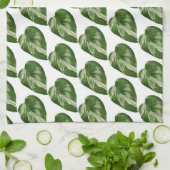 Monstera Albo Botanical Kitchen Towel Geschirrtuch (Gefaltet)