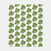 Monstera Albo Fleece Blanket (Vorderseite)