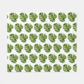 Monstera Albo Fleece Blanket (Vorderseite (Horizontal))