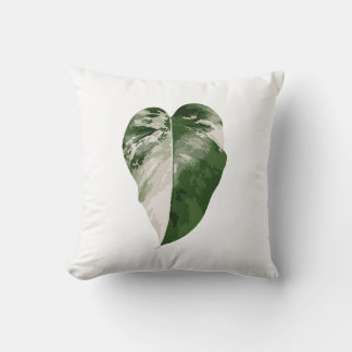 Monstera Albo Heart — Home Decor Real Plant Art Kissen