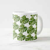 Monstera Albo Hero Leaf Mug — Rare Variegation Jumbo-Tasse (Vorderseite Rechts)