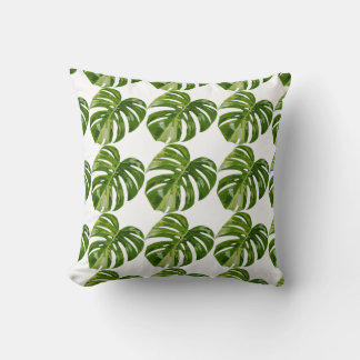 Monstera Albo Leaf Pillow — Botanical Home Decor Kissen