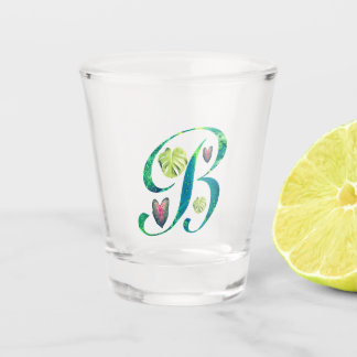 Monstera-Alphabet B Schnapsglas
