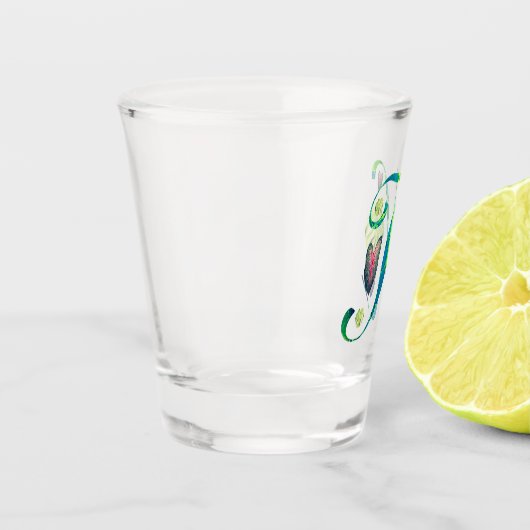 Monstera Alphabet "K" Schnapsglas (Links)