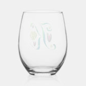 Monstera Alphabet "K" Weinglas Ohne Stiel (Rückseite)