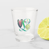 Monstera Alphabet "L" Schnapsglas (Vorderseite)