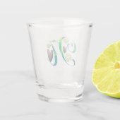 Monstera Alphabet "N" Schnapsglas (Rückseite)