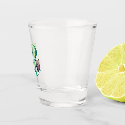 Monstera Alphabet "R" Schnapsglas (Rechts)