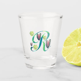 Monstera Alphabet "R" Schnapsglas
