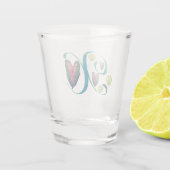 Monstera Alphabet "X" Shot glass Schnapsglas (Rückseite)