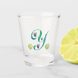 Monstera Alphabet "Y" Schnapsglas