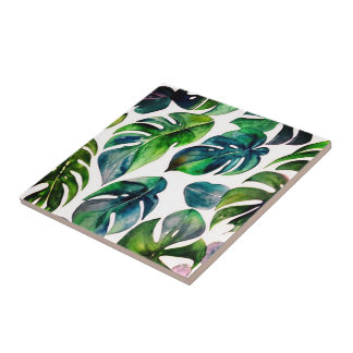 Monstera Aquarell Fliese