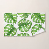Monstera Aquarellmuster Badhandtuch Set (Handtuch)