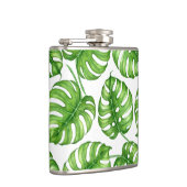 Monstera Aquarellmuster Flachmann (Rechts)