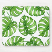 Monstera Aquarellmuster Mousepad (Vorne)