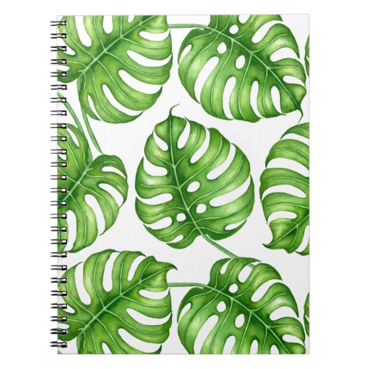 Monstera Aquarellmuster Notizblock (Vorderseite)