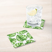 Monstera Aquarellmuster Rechteckiger Pappuntersetzer (Vor Ort)