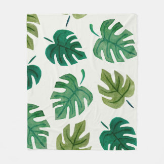 Monstera Aquarelltextur handgezeichnet nahtlos gr Fleecedecke