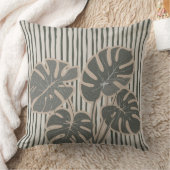 Monstera Art with Vertical Lines Kissen (Decke)