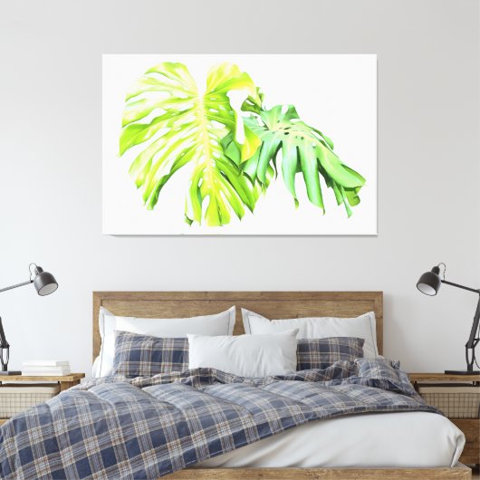 Monstera Artistic Leaf Study Leinwanddruck (Insitu (Schlafzimmer))