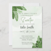 Monstera Baby Shower Invitation Tropical Greenery Einladung (Vorderseite)