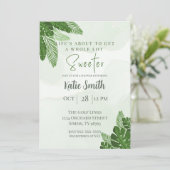 Monstera Baby Shower Invitation Tropical Greenery Einladung (Stehend Vorderseite)