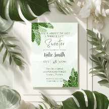 Monstera Baby Shower Invitation Tropical Greenery