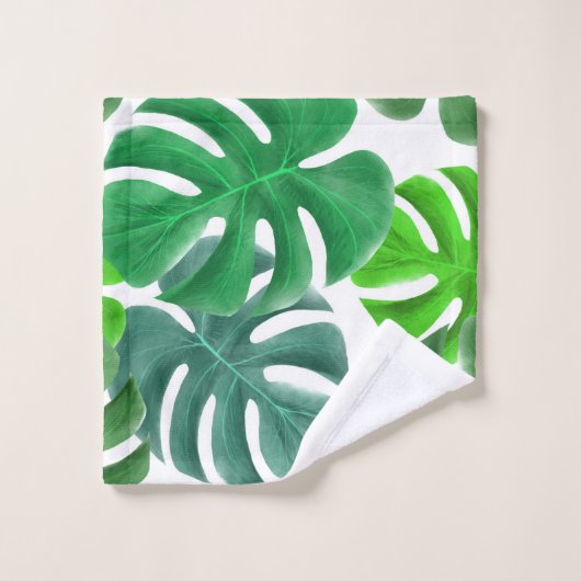 Monstera Badhandtuch Set (Waschlappen)