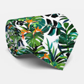Monstera Bird-of-Paradise Tropical Seamless Krawatte (Gerollt)